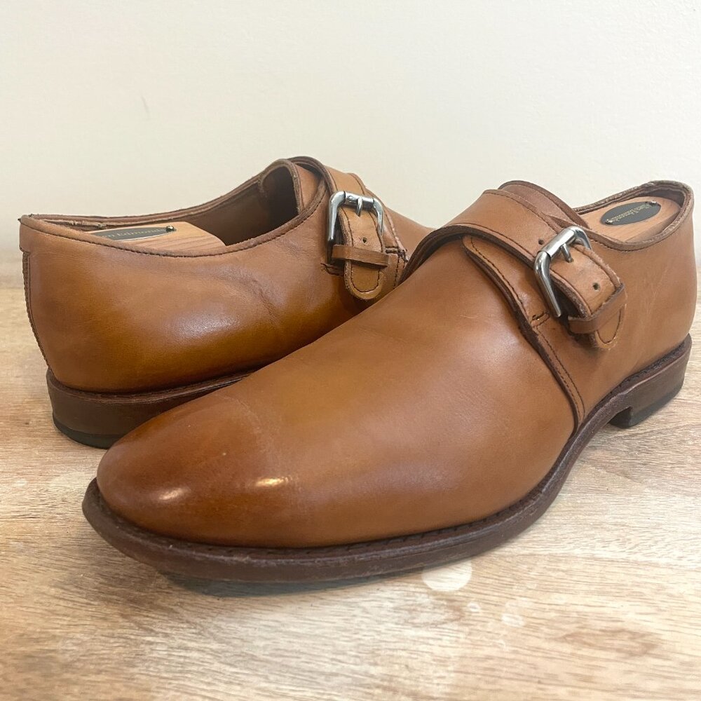 Allen Edmonds Walnut Brown Monkstrap Leather Dress Shoes Men's Size 9.5